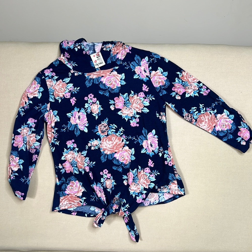 🌸💙 Lily Bleu Printed Flower Girl Blouse